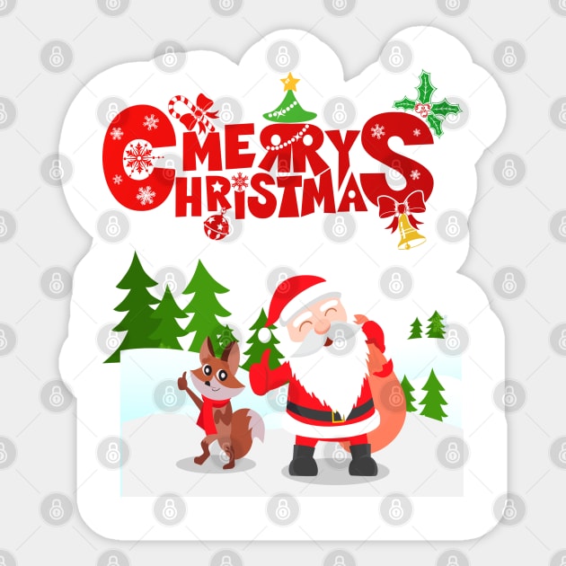 Santa Clause Merry Christmas Sticker by Ledos